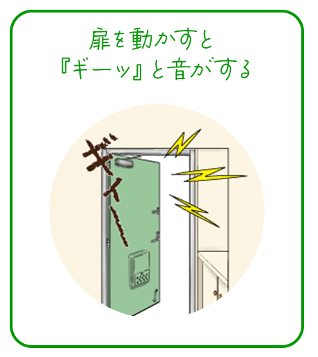 扉を動かすと『ギーッ』と音がする